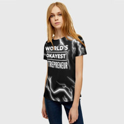 Женская футболка 3D World's okayest entrepreneur - Dark - фото 2