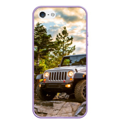 Чехол для iPhone 5/5S матовый Chrysler Jeep Wrangler Rubicon на природе