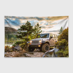 Флаг-баннер Chrysler Jeep Wrangler Rubicon на природе