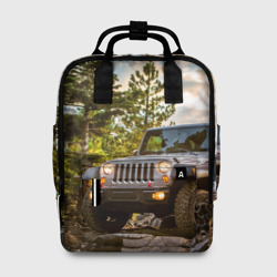 Женский рюкзак 3D Chrysler Jeep Wrangler Rubicon на природе