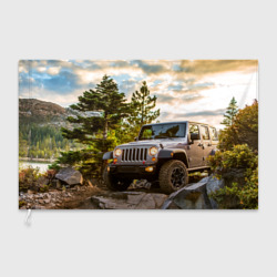 Флаг 3D Chrysler Jeep Wrangler Rubicon на природе