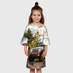 Детское платье 3D Chrysler Jeep Wrangler Rubicon на природе - фото 2
