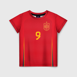Футболка с принтом Гави ЧМ 2022 сборная Испании для мужчины, вид спереди №1. Цвет основы: белый