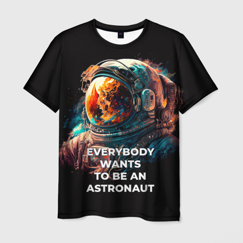 Мужская футболка 3D с принтом Everybody Wants to Be an Astronaut, вид спереди #2