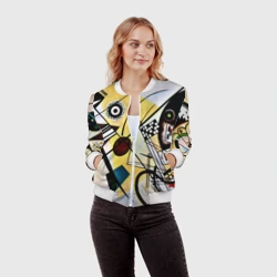 Женский бомбер 3D Поперечная линия - Василий Кандинский - фото 2