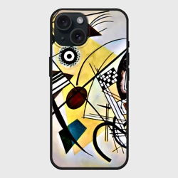 Чехол силиконовый для Apple iPhone 15 матовый Поперечная линия - Василий Кандинский