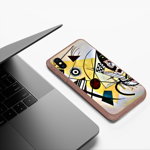 Чехол для iPhone XS Max матовый Поперечная линия - Василий Кандинский, цвет коричневый - фото 5