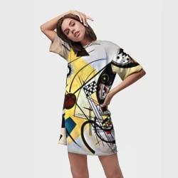 Платье-футболка 3D Поперечная линия - Василий Кандинский - фото 2