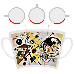 Кружка с принтом Поперечная линия — Василий Кандинский для любого человека, вид спереди №6. Цвет основы: белый