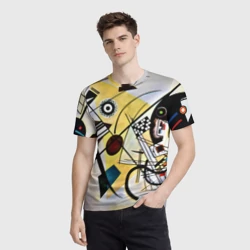 Мужская футболка 3D Поперечная линия - Василий Кандинский - фото 2