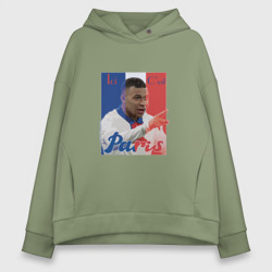 Женское худи Oversize хлопок Paris Mbappe