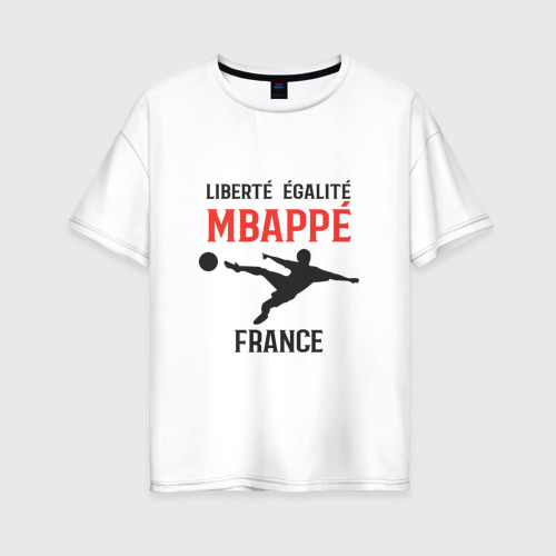 Женская футболка хлопок Oversize Mbappe France, цвет белый