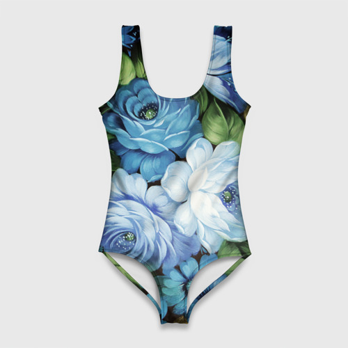 Женский купальник 3D Букет синих роз