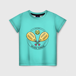 Детская футболка 3D Пляжный теннис - золотые ракетки