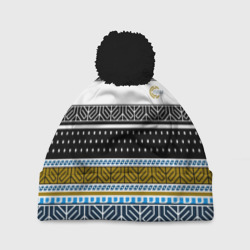 Шапка 3D c помпоном Расцветки джемпера из 90х firm