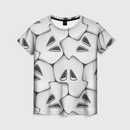 Женская футболка 3D Металло-чешуйчатая серая броня, цвет 3D печать