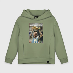 Детское худи Oversize хлопок  Lionel Messi - world champion - Argentina
