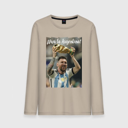 Мужской лонгслив хлопок Lionel Messi - world champion - Argentina