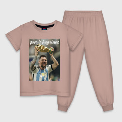 Детская пижама хлопок Lionel Messi - world champion - Argentina