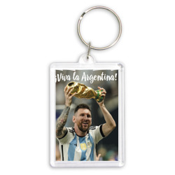 Lionel Messi - world champion - Argentina – Брелок прямоугольный 35*50 с принтом купить