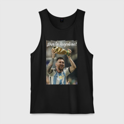 Мужская майка хлопок Lionel Messi - world champion - Argentina