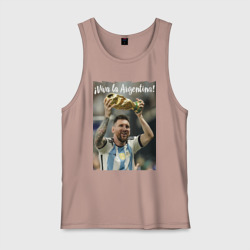 Мужская майка хлопок  Lionel Messi - world champion - Argentina