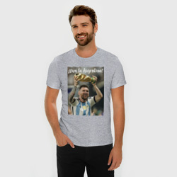 Мужская футболка хлопок Slim  Lionel Messi - world champion - Argentina - фото 2