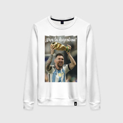 Женский свитшот хлопок Lionel Messi - world champion - Argentina