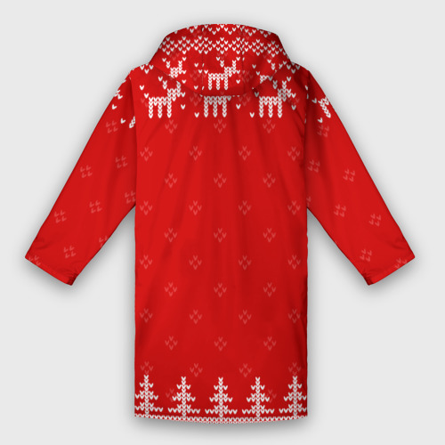 Мужской дождевик 3D Новогодний сантехник: свитер с оленями, цвет белый - фото 2