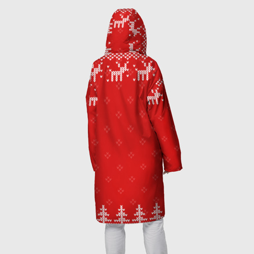 Женский дождевик 3D Новогодний сантехник: свитер с оленями, цвет белый - фото 4
