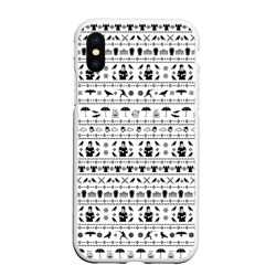 Чехол для iPhone XS Max матовый Black pattern Wednesday Addams