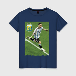 Женская футболка хлопок Argentina - Lionel Messi - world champion