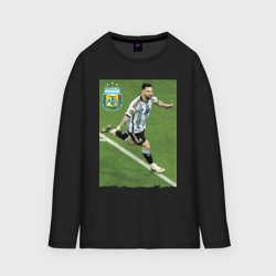 Женский лонгслив oversize хлопок Argentina - Lionel Messi - world champion