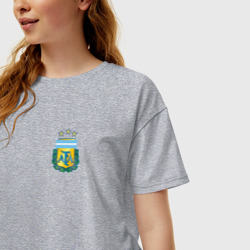 Женская футболка хлопок Oversize Герб Федерации футбола Аргентины - фото 2