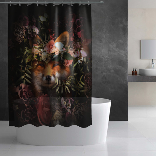 Штора 3D для ванной В цветах лиса - фото 2