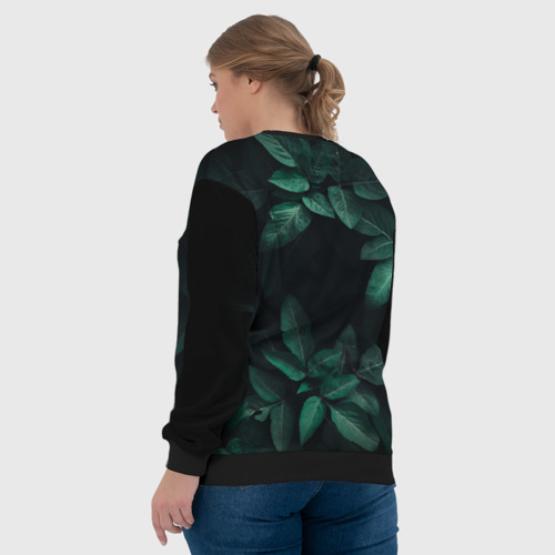 Женский свитшот 3D с принтом Лис в листьях, вид сзади #2