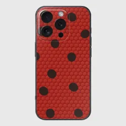 Чехол для iPhone 16 Pro Max силиконовый с защитой камеры Леди божья коровка