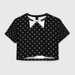 Женская футболка Crop-top 3D Рисунок платья Уэнздей Аддамс