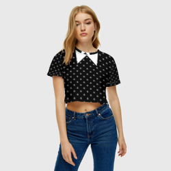 Женская футболка Crop-top 3D Рисунок платья Уэнздей Аддамс - фото 2