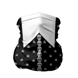 Бандана-труба 3D Рисунок платья Уэнсдей Аддамс с черепами вместо пуговиц
