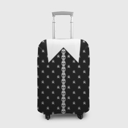Чехол для чемодана 3D Рисунок платья Уэнсдей Аддамс с черепами вместо пуговиц