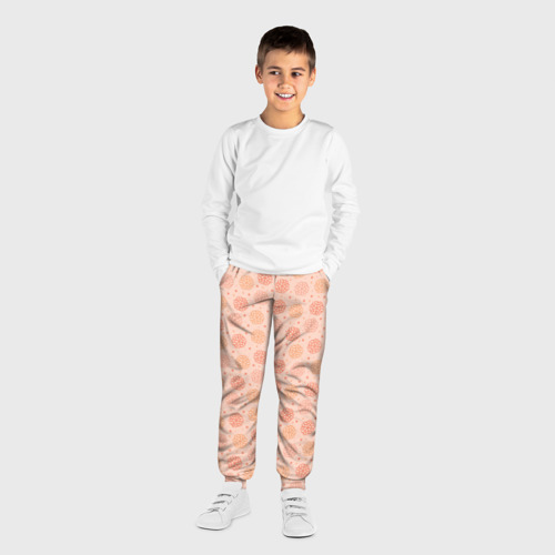 Детские брюки 3D Узор из снежинок в розовых оттенках, цвет 3D печать - фото 4