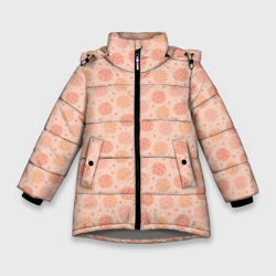Узор из снежинок в розовых оттенках – Зимняя куртка для девочек 3D с принтом купить