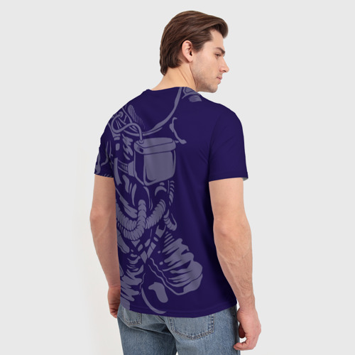 Мужская футболка 3D Космонавт с луной, цвет 3D печать - фото 4