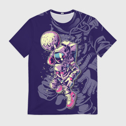 Мужская футболка 3D Космонавт с луной