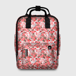 Женский рюкзак 3D Маски лисиц кицунэ и цветущая камелия