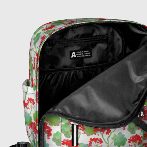 Женский рюкзак 3D с принтом Акварельная герань, фото #5