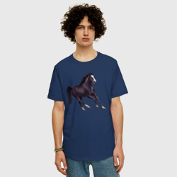 Мужская футболка хлопок Oversize Марварская лошадь - фото 2