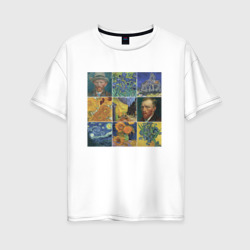 Женская футболка хлопок Oversize Картины Ван Гога