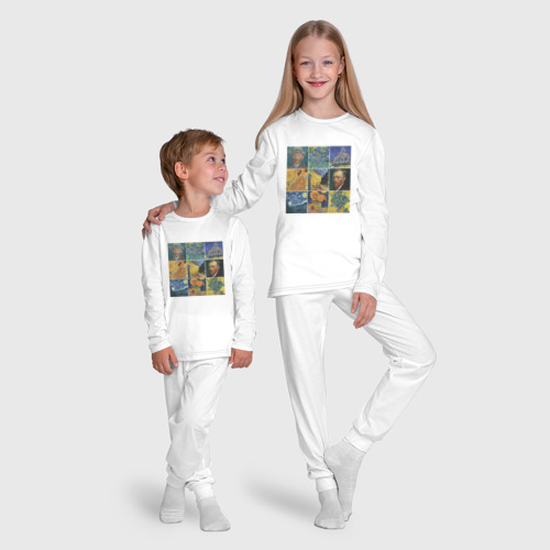 Детская пижама с лонгсливом хлопок Картины Ван Гога, цвет белый - фото 9